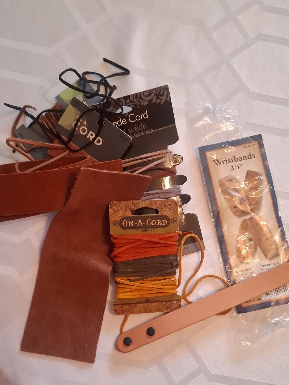 Multi-Color Suede Cord Pack, Leather Wristband - Craft Supplies